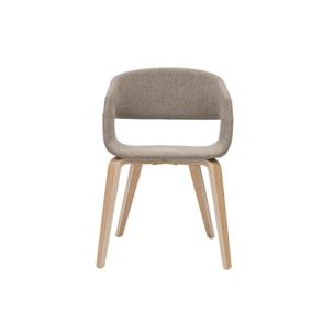 Chaises design en tissu taupe et bois clair (lot de 2) SLAM