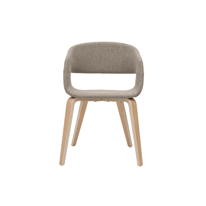 Chaises design en tissu taupe et bois clair (lot de 2) SLAM