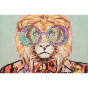 Set 2 Cuadros Tigre/leon Marco Negro 100x4x100cm