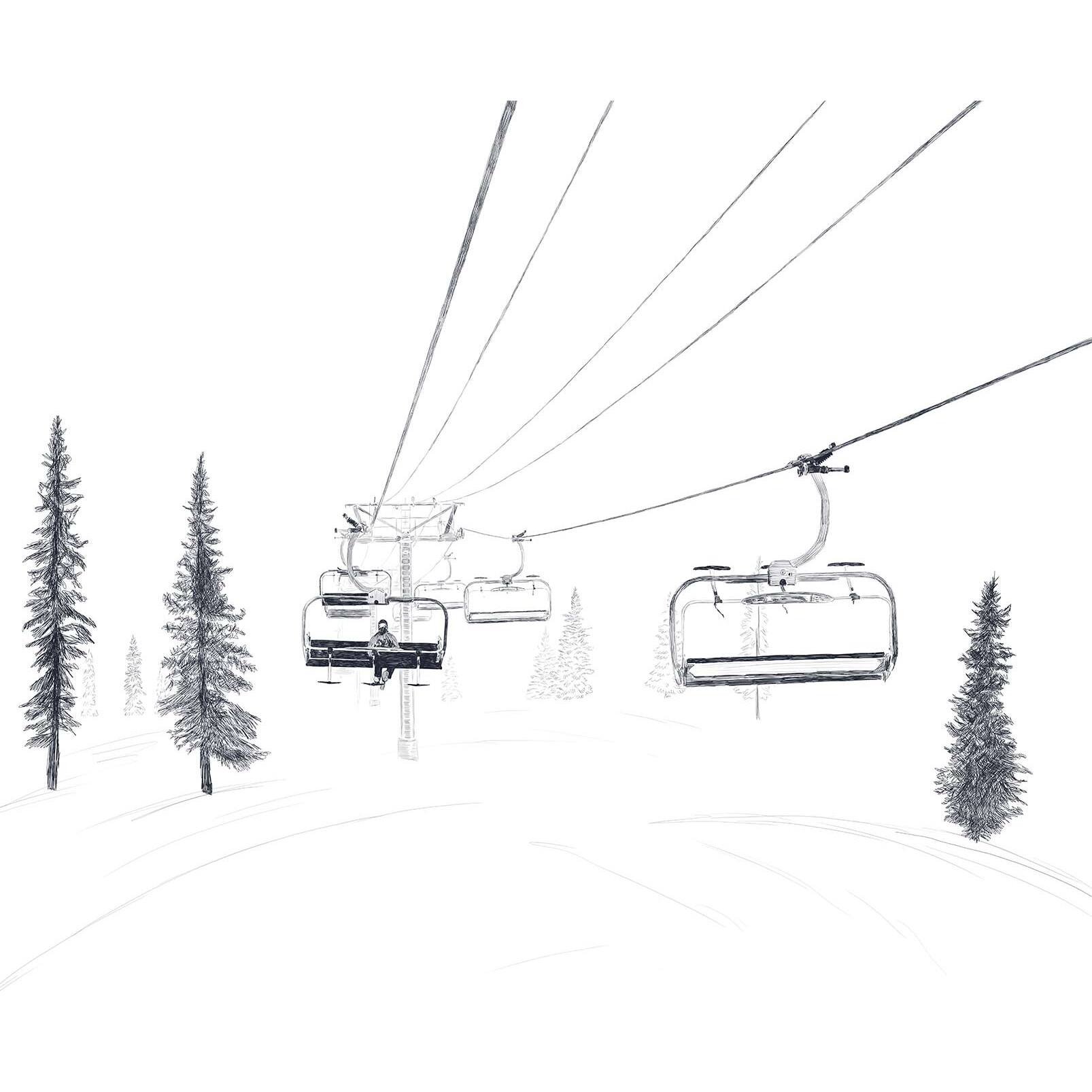 Papier peint télésiege Intissé