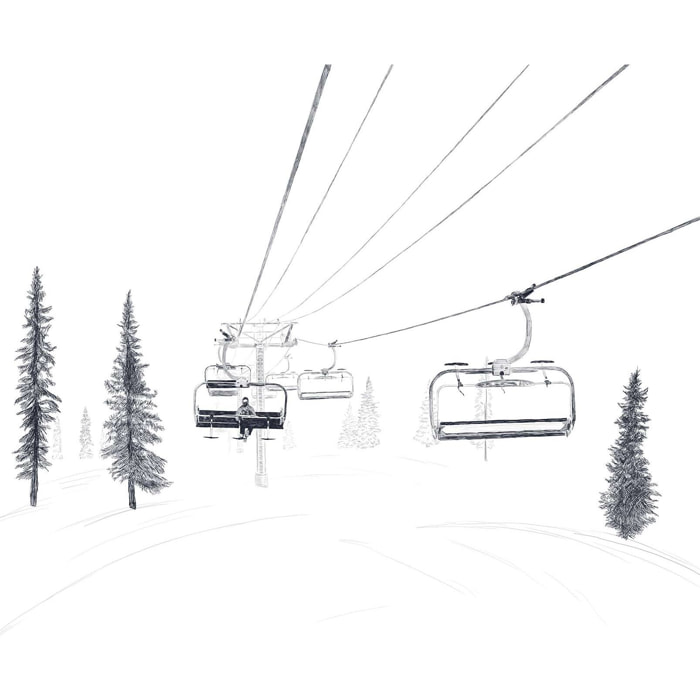 Papier peint télésiege Intissé