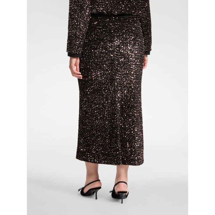 Elena Mirò - falda de lentejuelas - Marrón