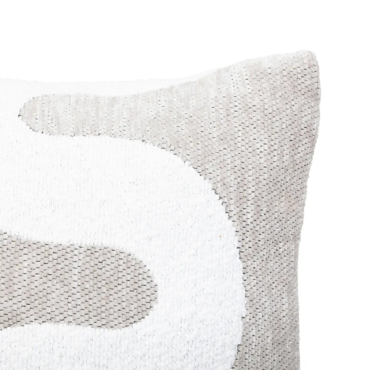 Housse de coussin Jeni chenille beige lin 50x30cm