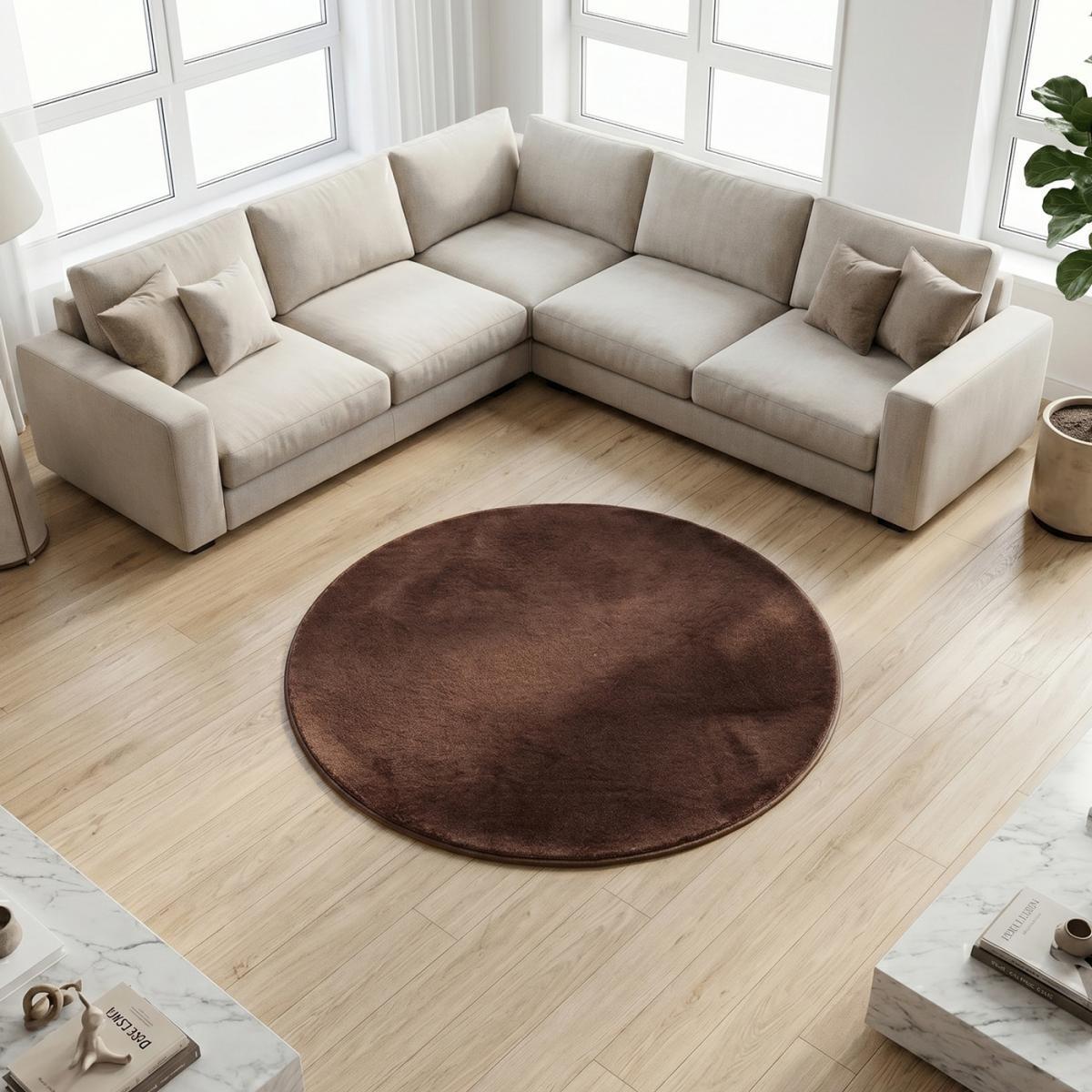 Tapis salon et chambre tissé motif uni HOLA