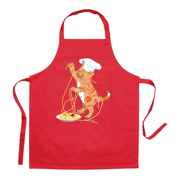 Tablier de cuisine enfant Chat en cuisine recyclé