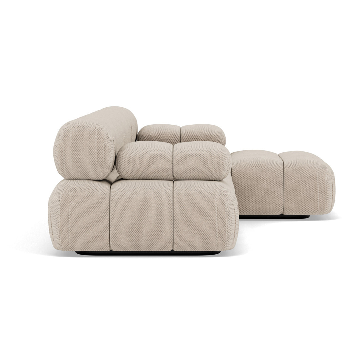 Ruby - canapé modulable d'angle droit 4 places en velours texturé - Beige