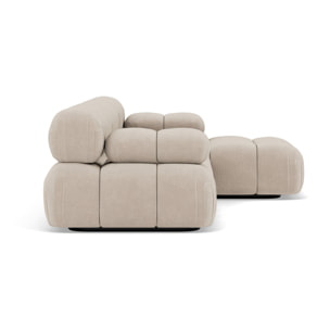 Ruby - canapé modulable d'angle droit 4 places en velours texturé - Beige
