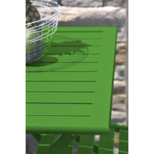 MARIUS - Table de jardin pliante en aluminium vert prairie