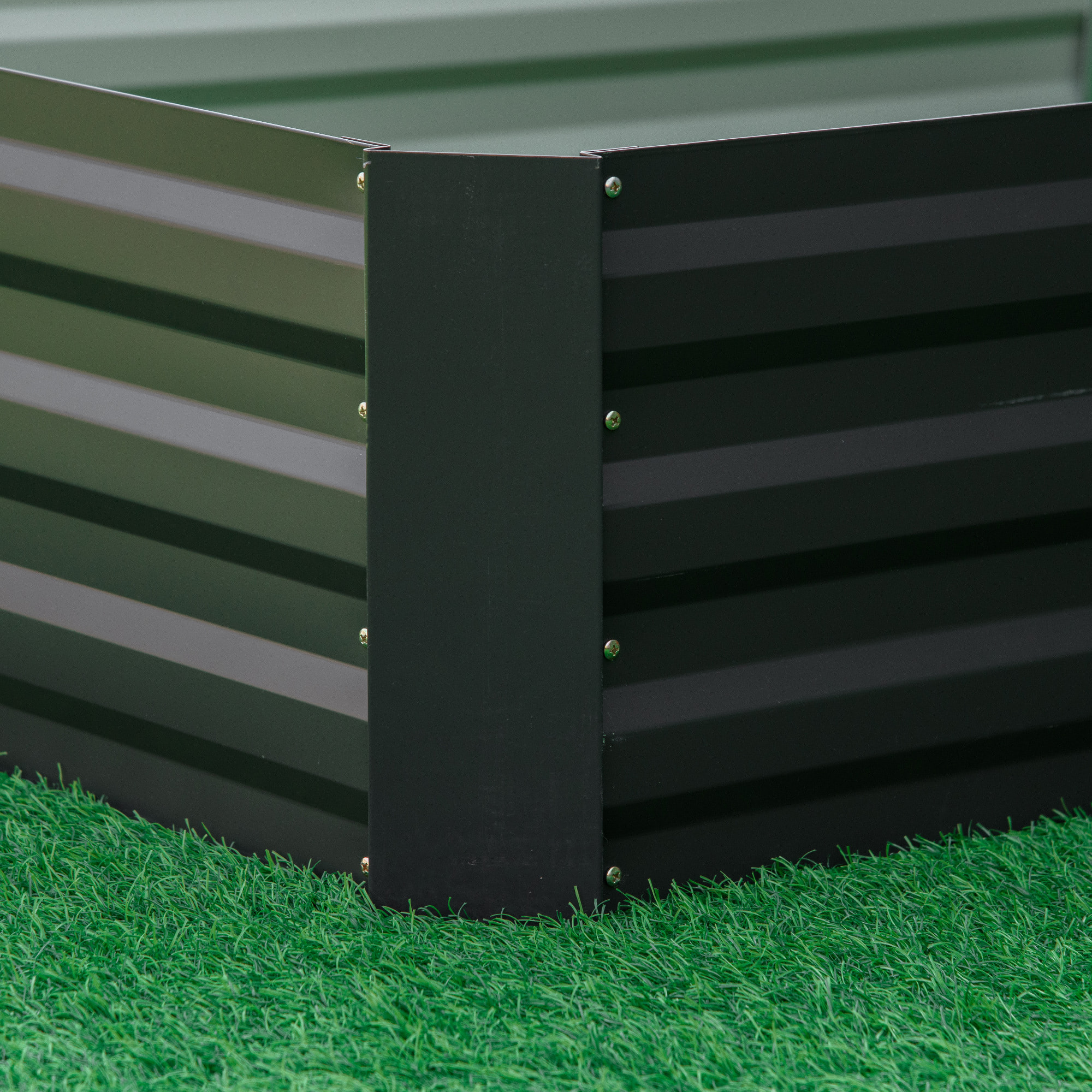 Jardinera Elevada de Acero Galvanizado Huerto Urbano para Cultivar Plantas Flores Hierba Macetero Grande Exterior Rectangular con Fondo Abierto 241x90,5x30 cm Gris