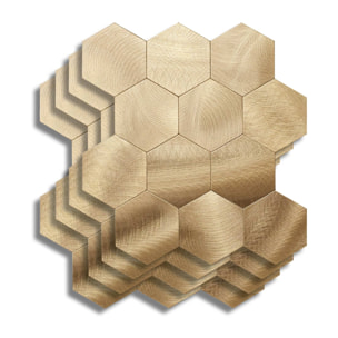 Crédence adhésive murale 3D  - Effet carrelage hexagonal 4 pièces - Cuivre