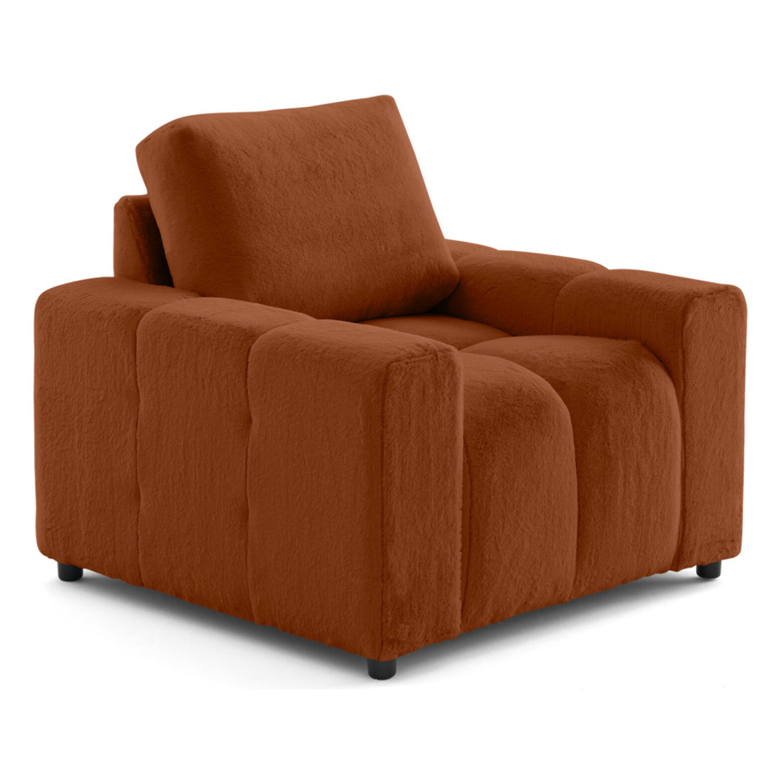 Crocus - fauteuil en fausse fourrure - Rouille