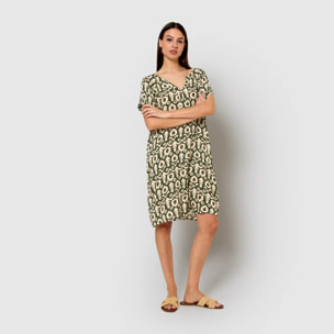 Vestido corto bambula detalles plisados kaia vercacería