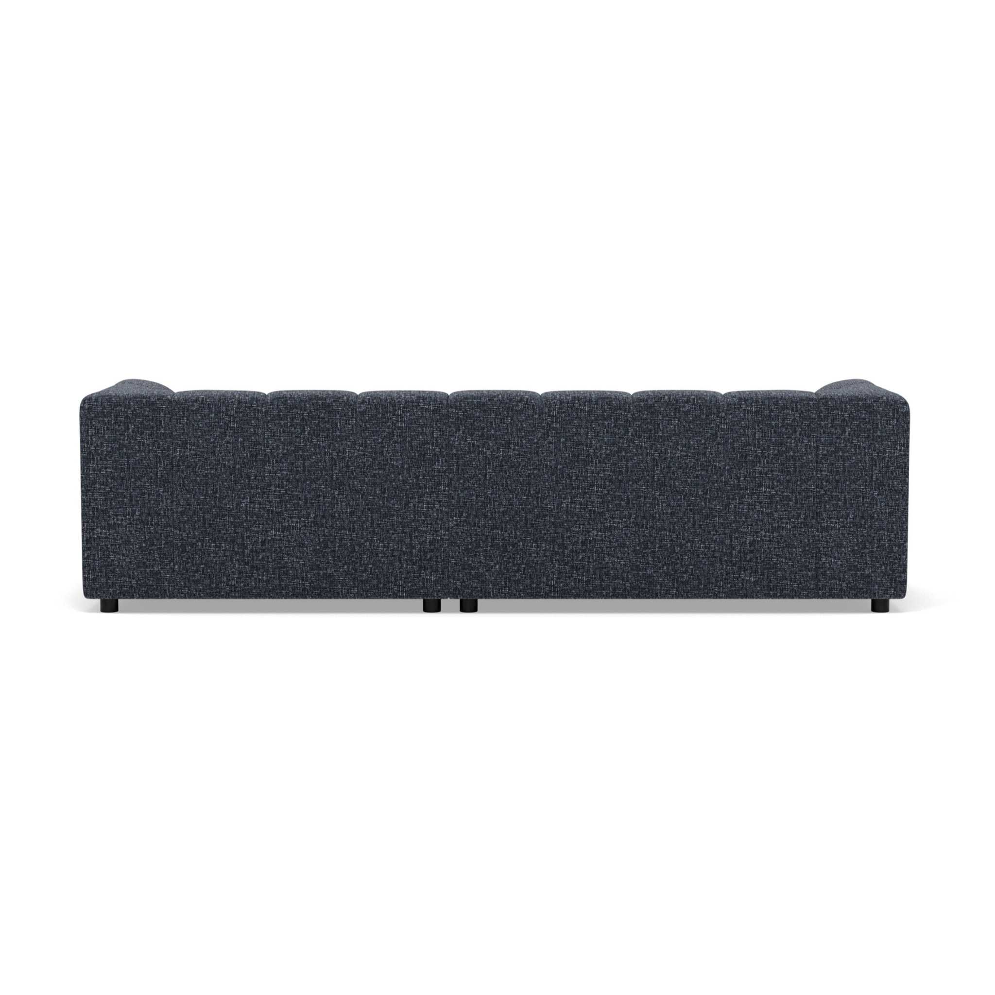 Curtis - canapé d'angle droit 4 places avec accoudoir en tissu texturé - Bleu