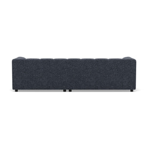 Curtis - canapé d'angle droit 4 places avec accoudoir en tissu texturé - Bleu