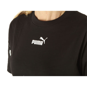 T-Shirt Puma Puma Power Tape Cropped Logo Tee Nero