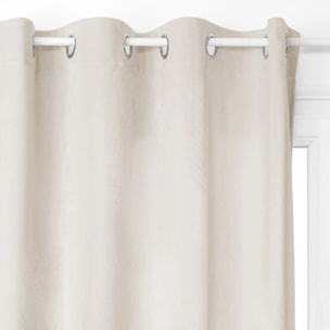 Rideau occultant "Dolce" velours blanc ivoire 140x260cm