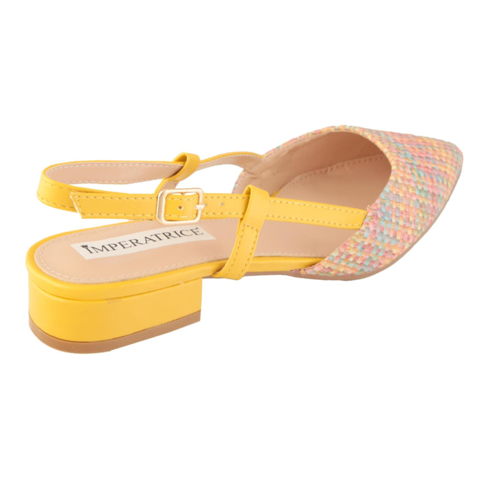 Ballerine slingback in tessuto multicolore