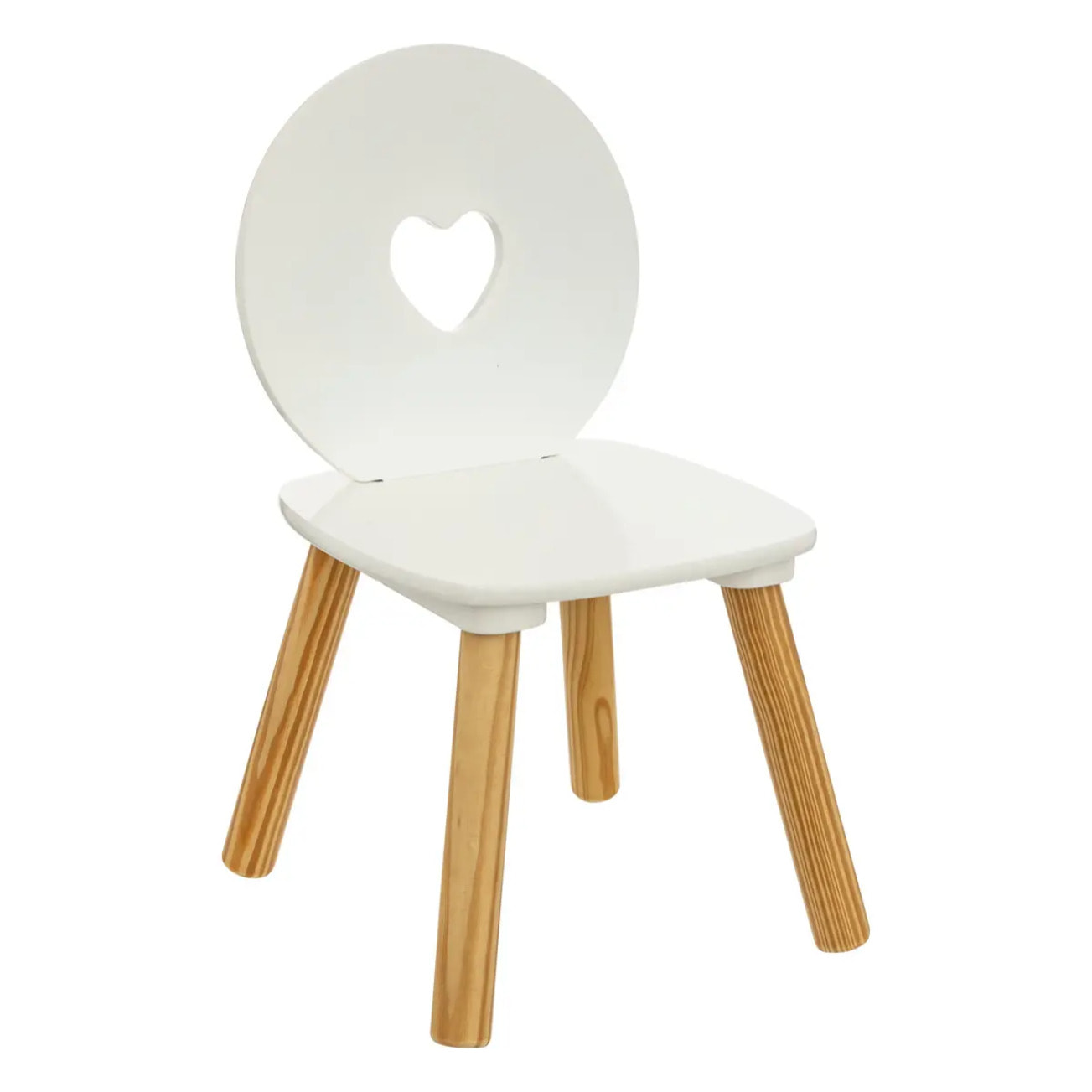 Chaise enfant cœur Maela bois blanc