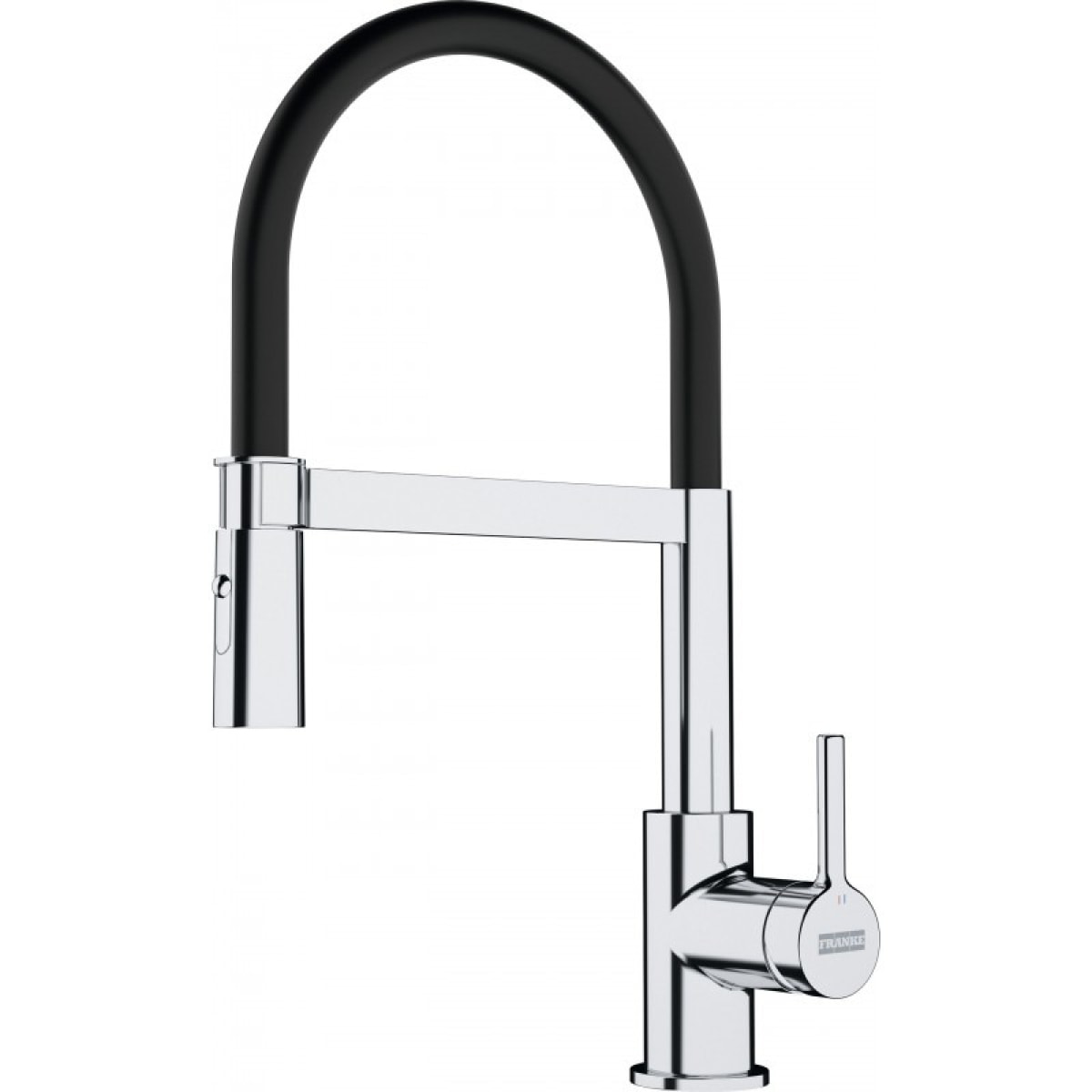 Lina FC 6087.031 Mitigeur cuisine, 205 x 410 mm, semi-pro avec douchette extractible, Chrome/Noir (115.0626.085)