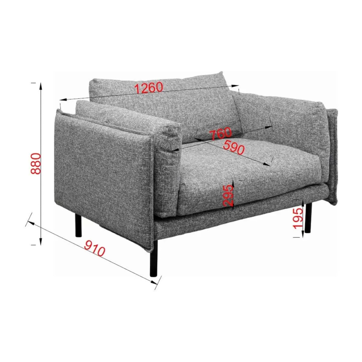 Fauteuil Pola gris Kare Design