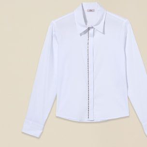 Oltre - Camicia cropped con cristalli - Bianco