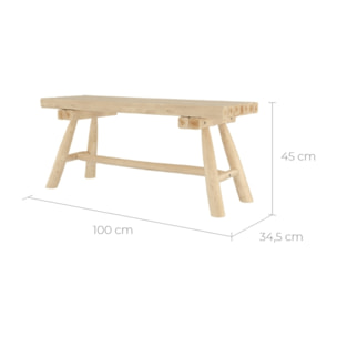 Banc de jardin en branche de teck 2 places - Makam
