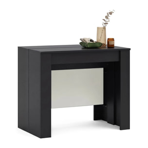 Mesa consola extensible en negro mate y blanco artik 50-235x90 cm Denis Negro Mate - Blanco Artik