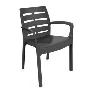 Pack 4 sillas de exterior Maui Antracita