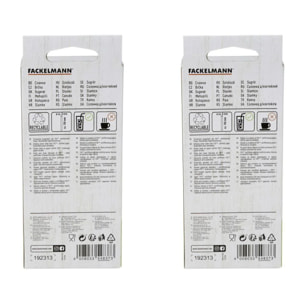Lot de 2 boites de 50 pailles en papier rigide brun 15 cm Fackelmann Nature