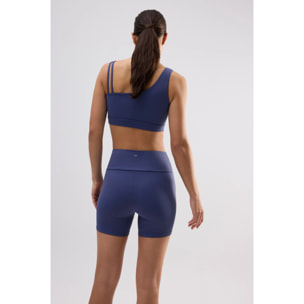 Reggiseno sportivo asimmetrico leggero blu navy