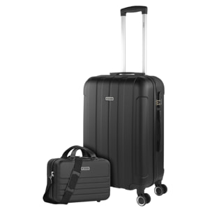 Trolley Mediano 60 Cms  Y Neceser Itaca Diamond Negro