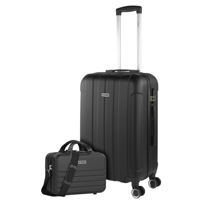 Trolley Mediano 60 Cms  Y Neceser Itaca Diamond Negro