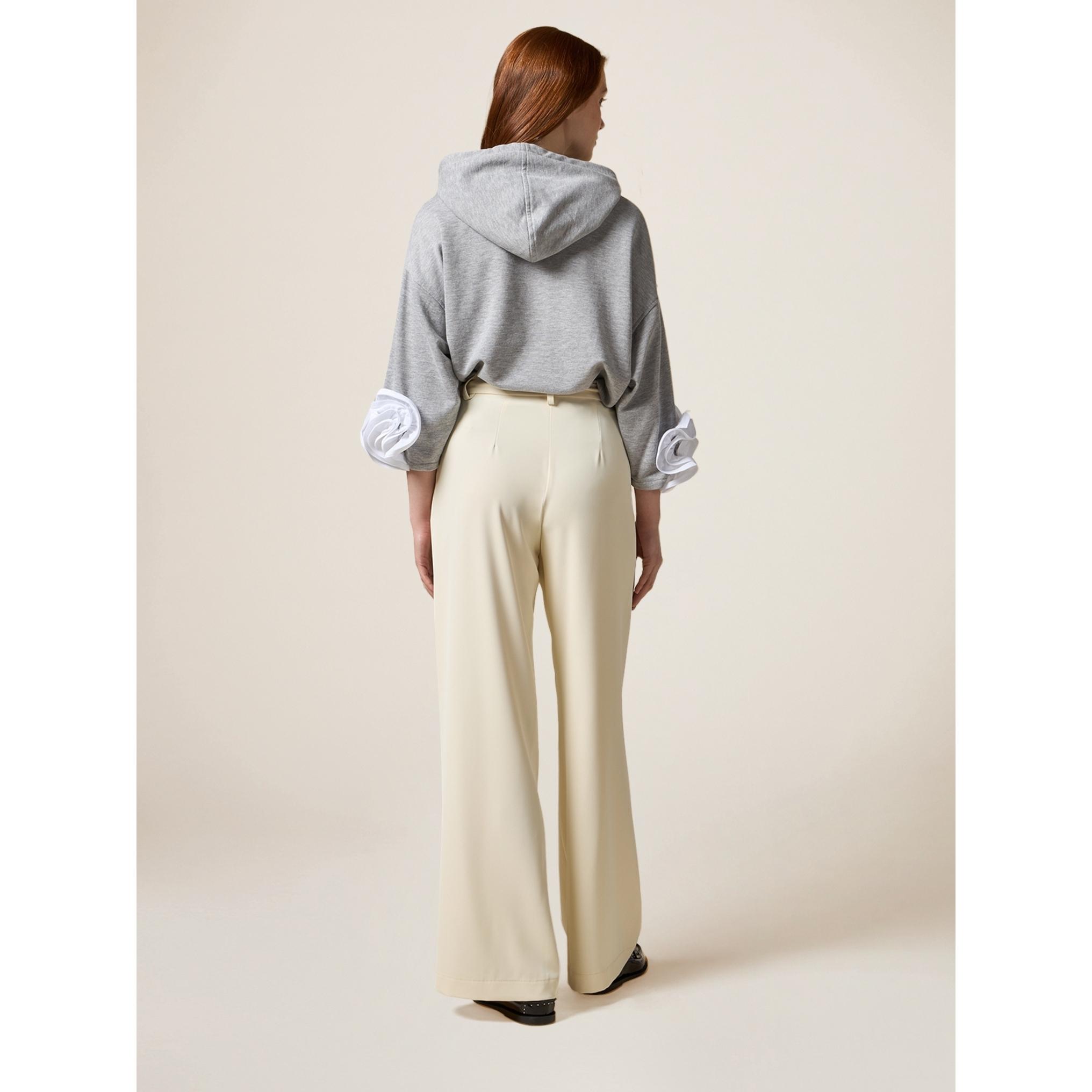 Oltre - Pantaloni wide leg in cady - Bianco