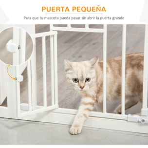 Barrera de Seguridad Perros Escaleras Puertas 74-80 cm con Puerta Altura 76,2 cm