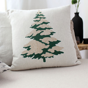 Coussin décoratif motif sapin - Vert