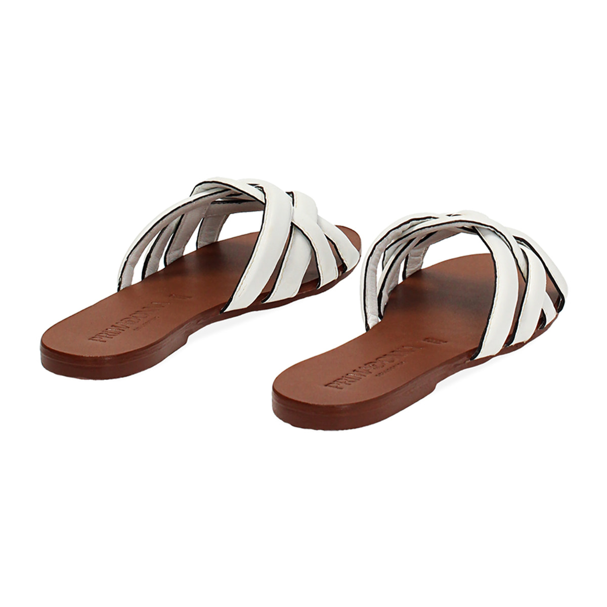Sandali bassi donna bianchi in pelle