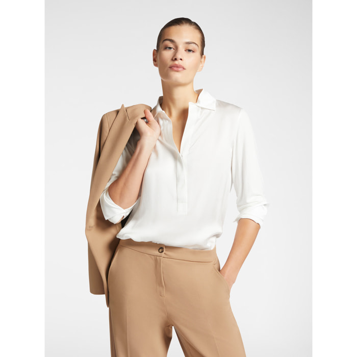 Elena Mirò - Camiseta de viscosa ECOVERO™ - Blanco