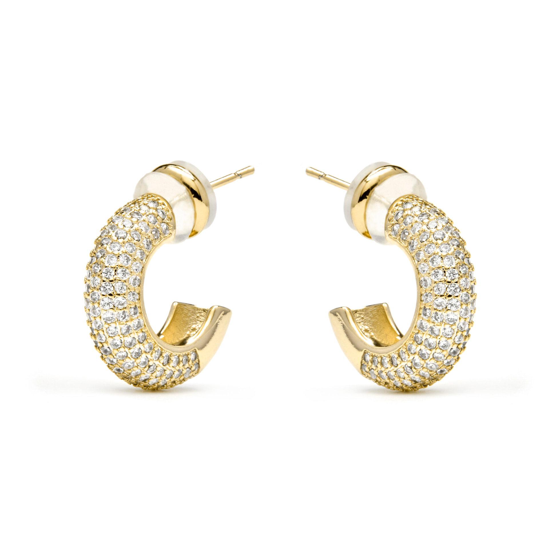 Pendientes acabado oro amarillo de 18k y Circonita Brillante