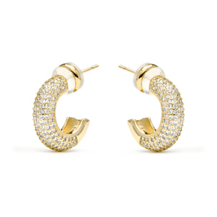 Pendientes acabado oro amarillo de 18k y Circonita Brillante