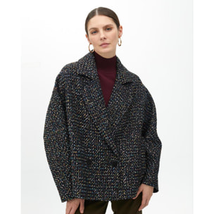 Giacca tweed fili multicolore