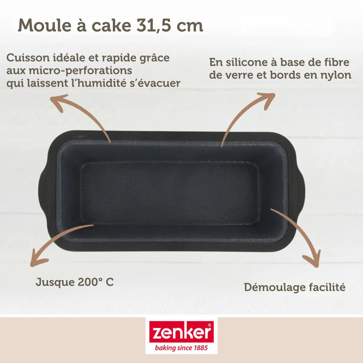 Moule à cake 31,5 cm Zenker Silicone fibre de verre