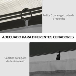 4 Paredes Laterales para Cenador 3,5x2 m Laterales de Carpa con Ganchos Cortinas sin Ventanas Reemplazo Lateral para Carpa de Jardín Exterior Fiesta Gris Claro