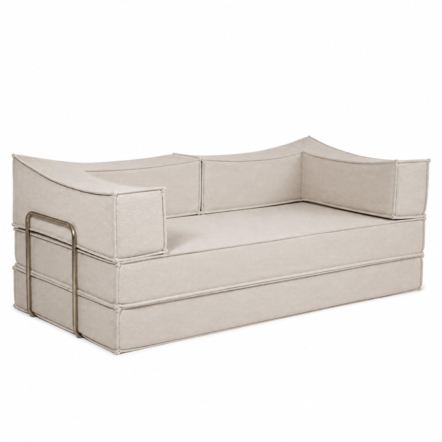 Canapé compressé convertible 2-3 places en velours côtelé beige BOFFA