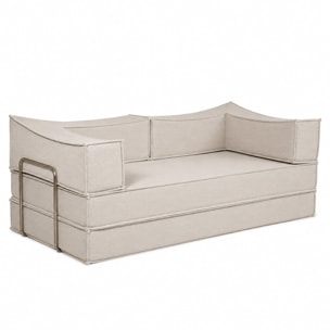 Canapé compressé convertible 2-3 places en velours côtelé beige BOFFA