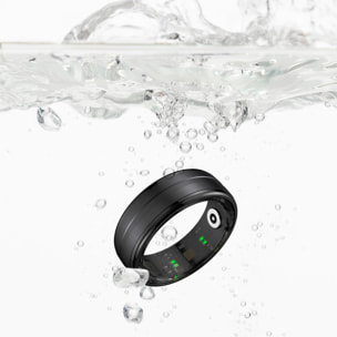 Anillo inteligente Smart Ring Orbyt Talla 8, Diámetro 18,3mm, para Hombre y Mujer, Estuche de Carga, Análisis del Sueño/Pulsometro/Podómetro/Calorías, Impermeable, Android e iOS, Color negro