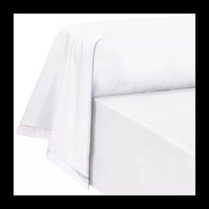 Taie de traversin percale de coton uni blanc La percale francaise neige