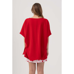 Kocca - Blusa a mantella Donna, Pois, Scollo a v