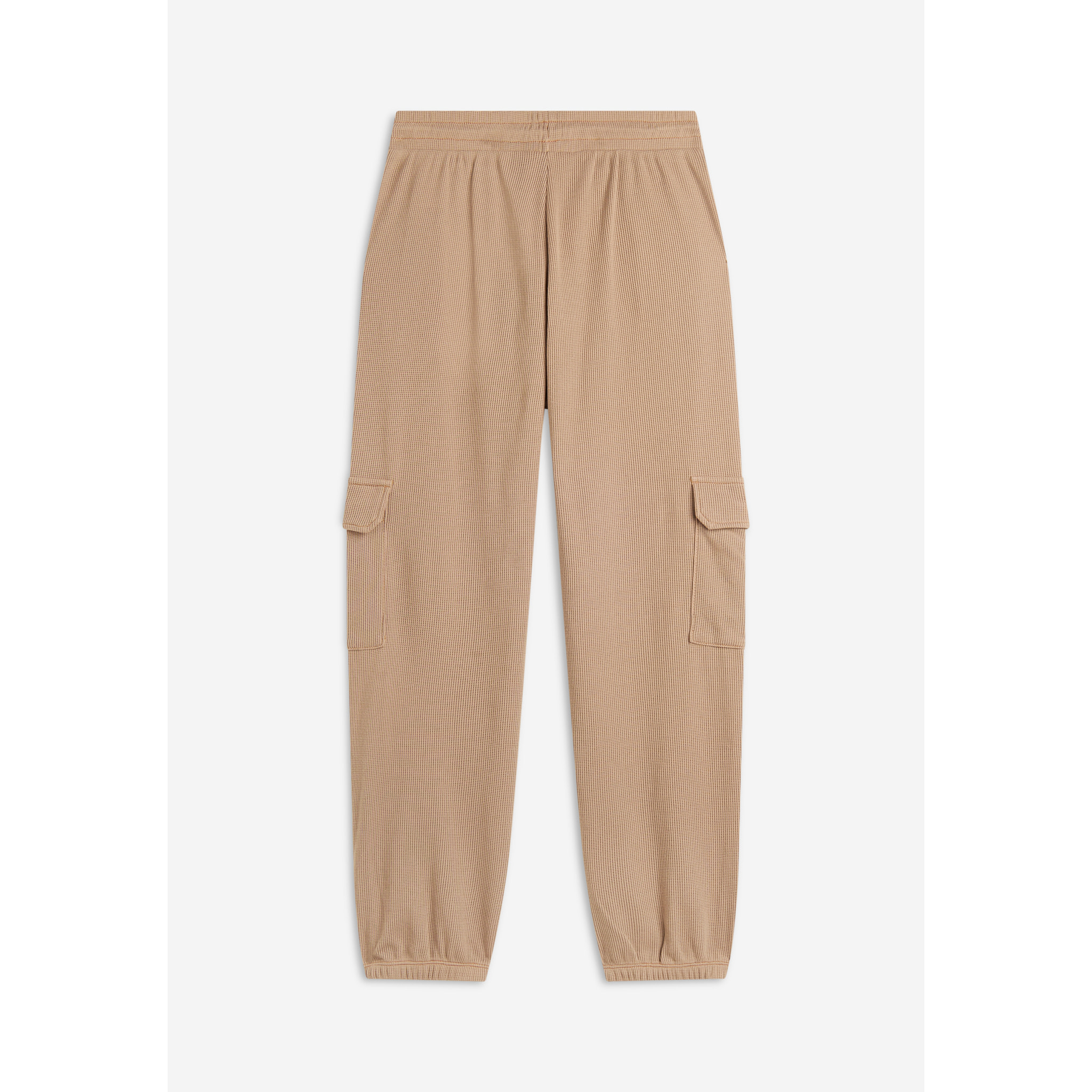 Pantaloni cargo da donna in tessuto jersey waffle