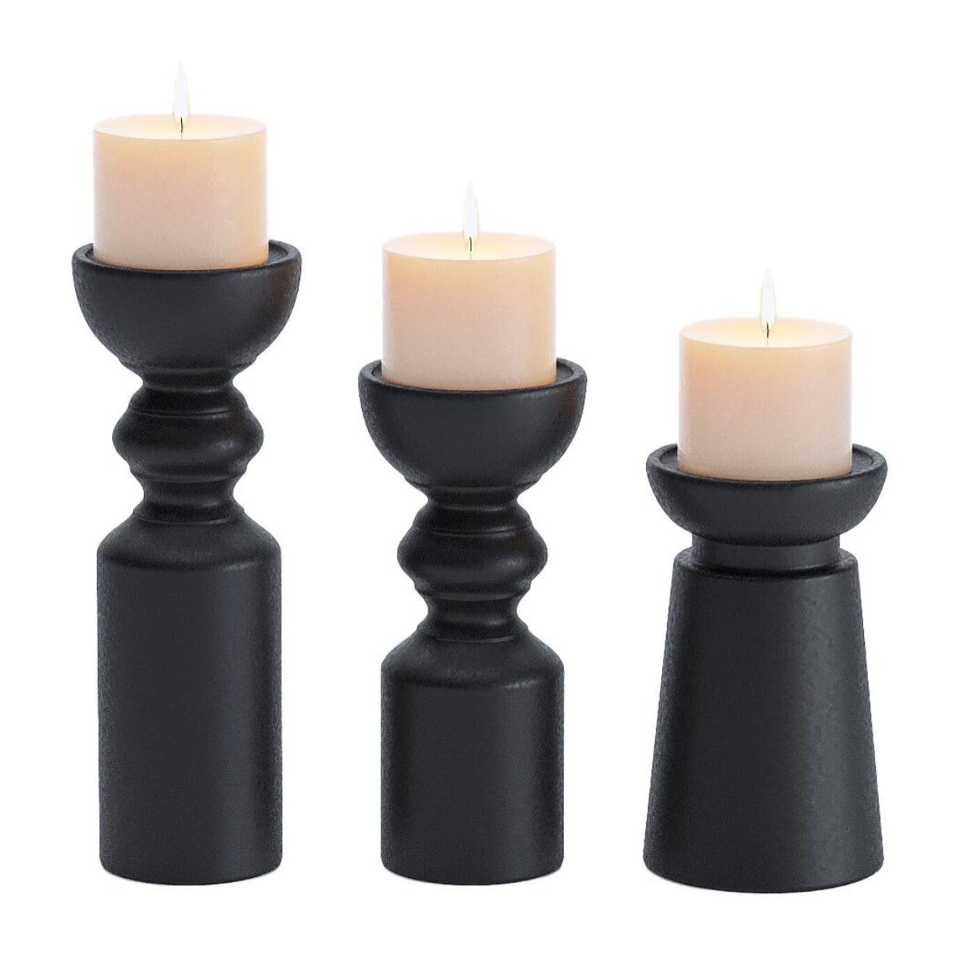 Set de 3 bougeoirs céramique design