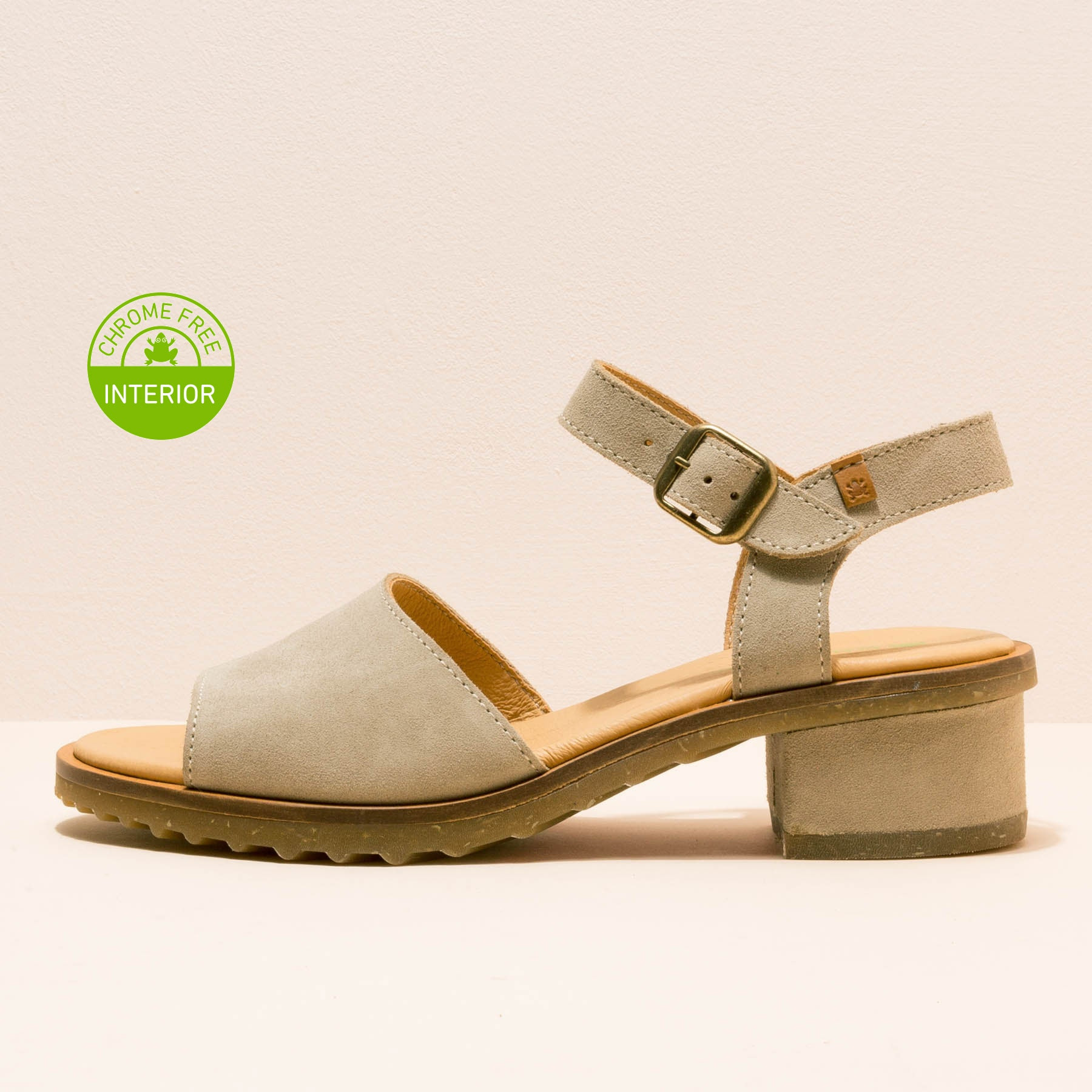 Sandalias con tacón N5801 LUX SUEDE PIEDRA / SABAL color Piedra